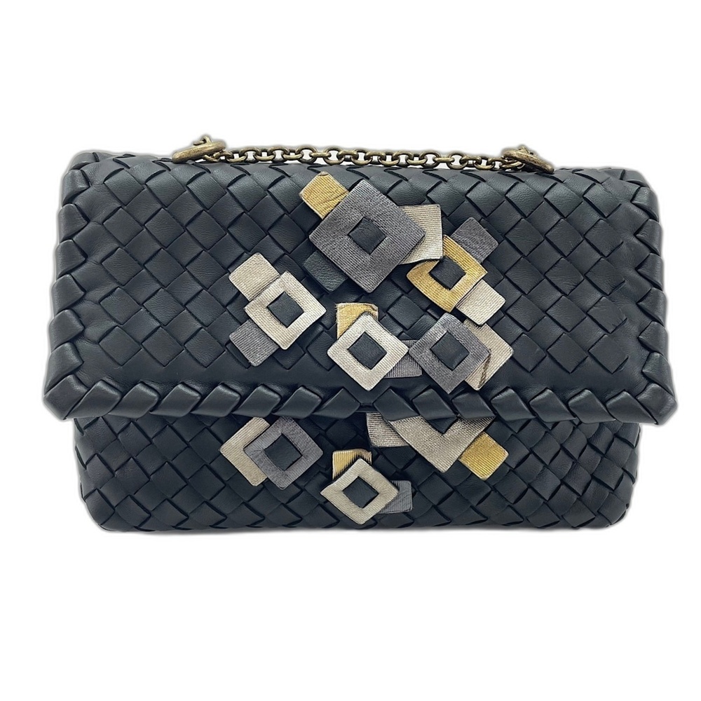 BOTTEGA VENETA Black Intrecciato Shoulder Bag